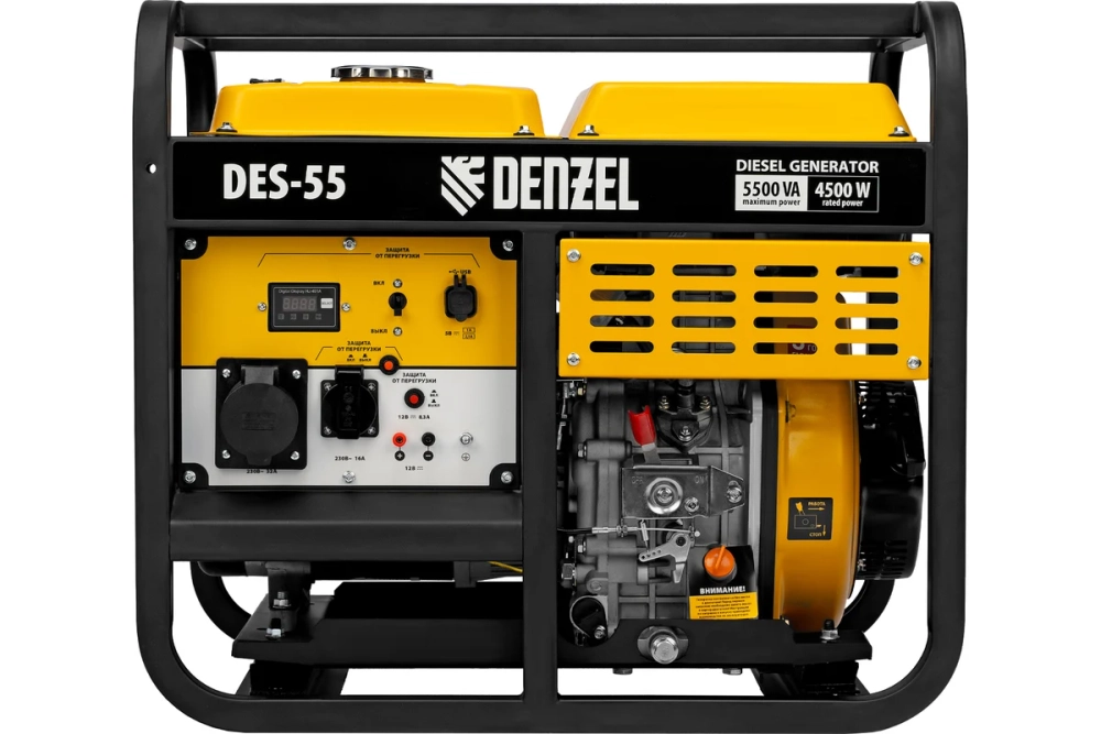Дизельный генератор Denzel des-55, 5.5 квт, 230В, ручной стартер 94413
