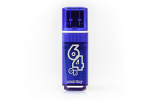 Флеш-накопитель Smartbuy Glossy series 64GB Dark Blue, синий