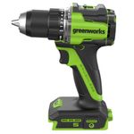 Дрель-шуруповерт акк. Greenworks DD560,24V, б/щет, 0-500/0-2000 об/мин, 30/60 Нм,13мм, Antikickback,LED,без АКБ и ЗУ (3708407)