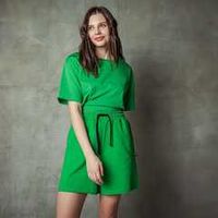 Футболка укороченная на резинке "Bb team green"