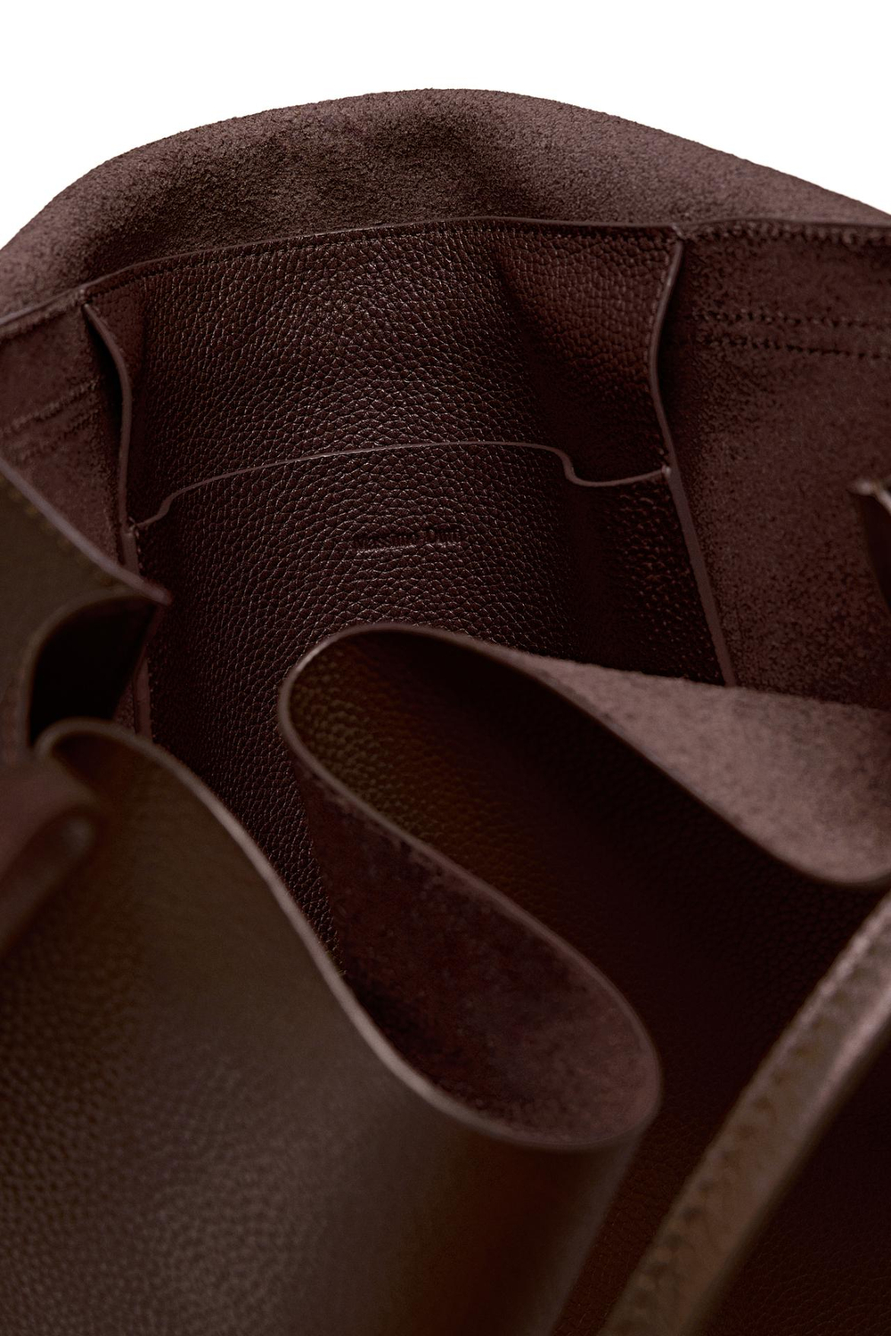 Massimo Dutti Большая сумка из кожи наппа с клапаном - Limited Edition, шоколадно-коричневый