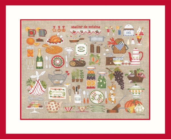 Набор для вышивания нитками Le Bonheur des Dames Atelier Cuisine (Кухонные аксессуары), 50х37 см