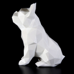 Фигурка БУЛЬДОГ, низкополигональная, дизайнерская. Low Poly Bulldog 15см., белая