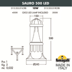 Ландшафтный светильник Fumagalli SAURO D15.553.000.AXD1L.CRB