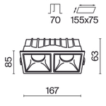 Встраиваемый светильник Technical DL043-02-15W4K-SQ-W