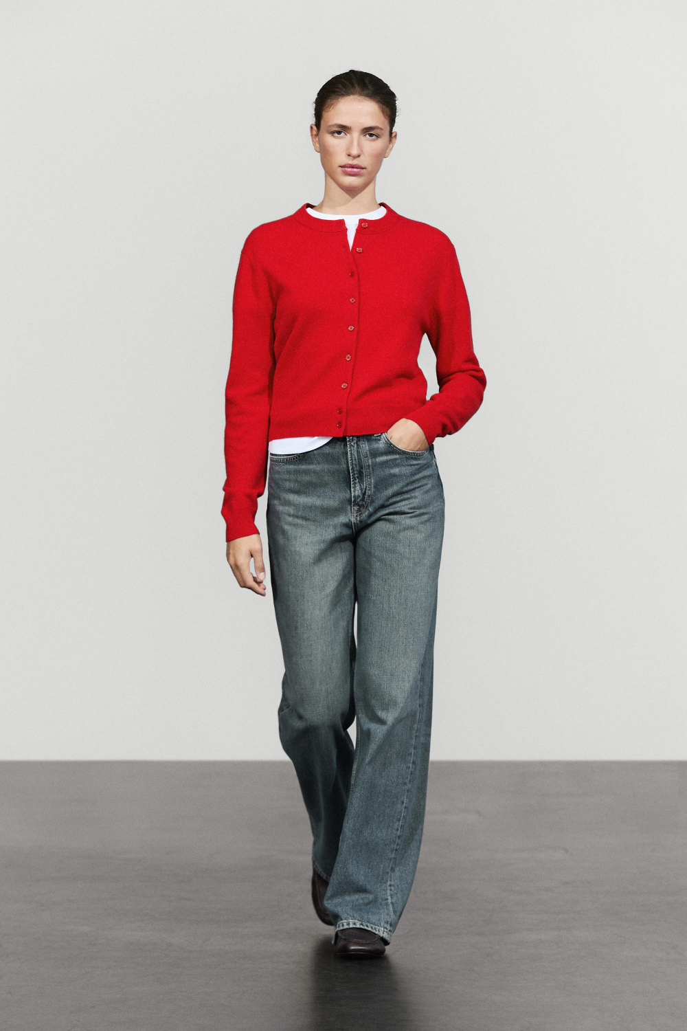 Massimo Dutti Кардиган с пуговицами, красный
