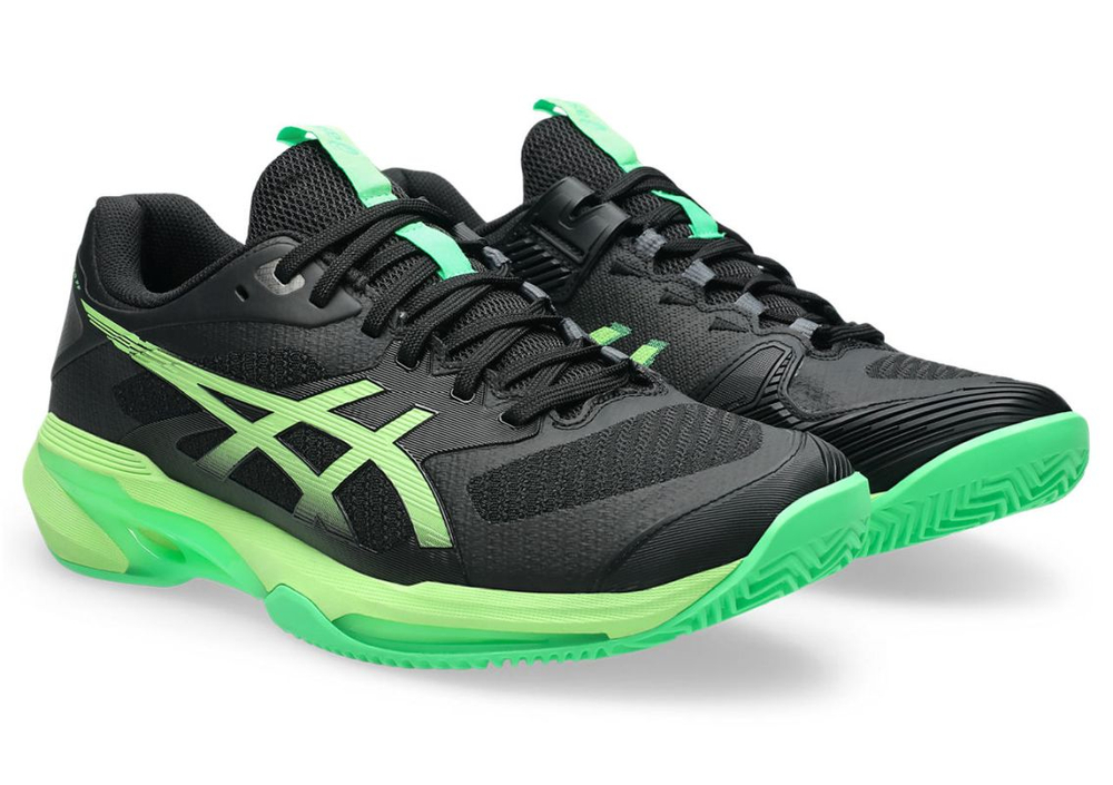 Теннисные кроссовки Asics Solution Speed FF 4 Clay - black/illuminate green