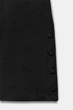 ZARA БРЮКИ ИЗ ИНТЕРЛОКА С ПУГОВИЦАМИ, ЧЕРНЫЙ