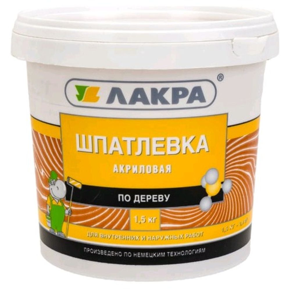 Шпатлевка по дереву дуб 1,5кг (Лакра)