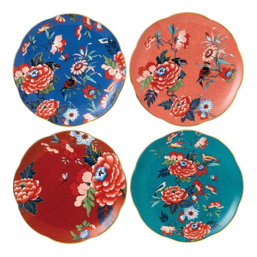 Набор тарелок закусочных Wedgwood Пионы 21 см, 4 шт, фарфор