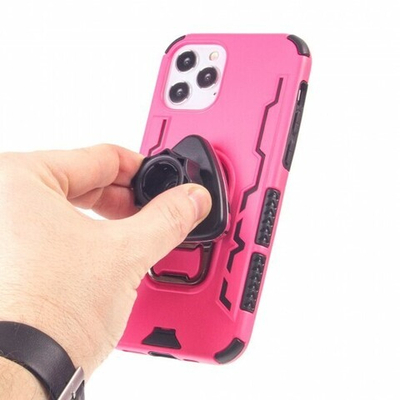 Противоударный чехол для iPhone 12 Pro с кольцом-открывашкой, 012226 Розовый