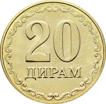 20 дирамов 2023 Таджикистан