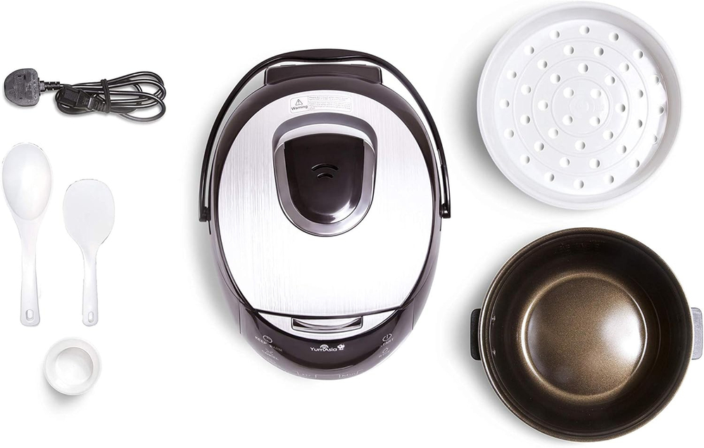 Yum Asia Рисоварка Sakura Rice Cooker, 8 чашек, 1.5 л (Black and Silver)