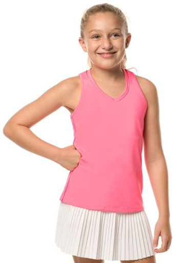 Футболка для девочки теннисная Lucky in Love Core V-Neck Cutout Tank Girls - Розовый