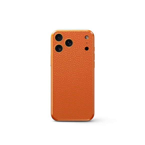 Чехол для iPhone 17 на магните - Зернистая кожа - Оранжевый