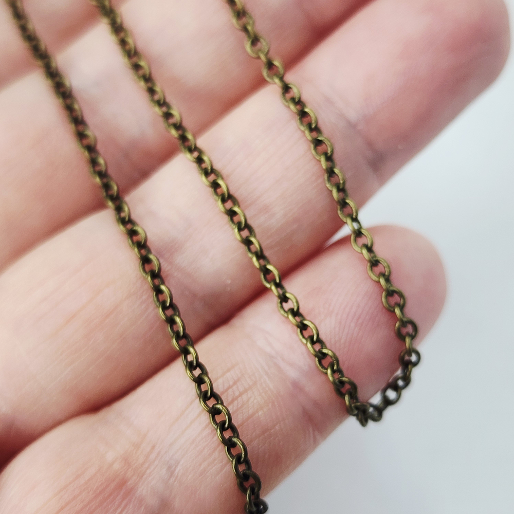 Цепь, цепочка, бижутерный сплав, 2.5×2×0.45мм, овальное паяное звено