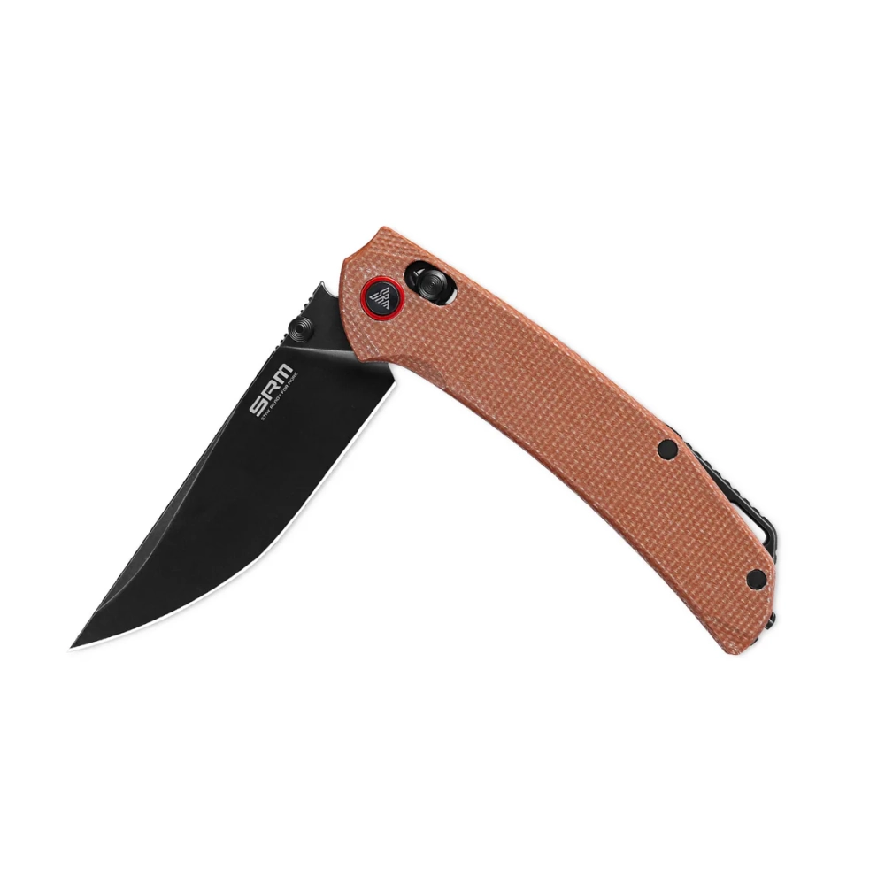 Нож складной SRM 411L-MN Asika Black PVD (14C28N, Brown Micarta)