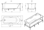 ВАННА АКРИЛОВАЯ ROCA BECOOL 170x80 в комплекте сифон, каркас