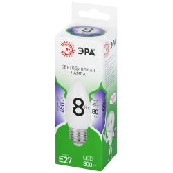 Лампа светодиодная ЭРА GREEN LINE LED B35-8W-865-E27 GL 8Вт свеча холодный свет E27 | Лампы cветодиодные Свеча (B/C)