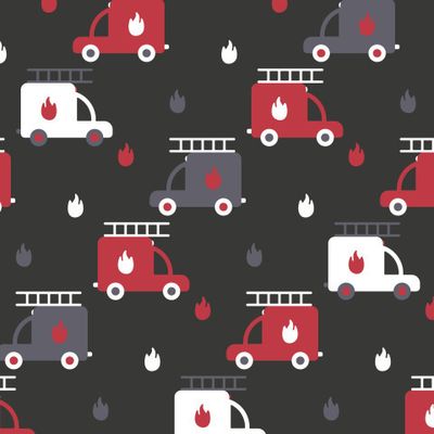 Buy kids fabric car fire engine black red