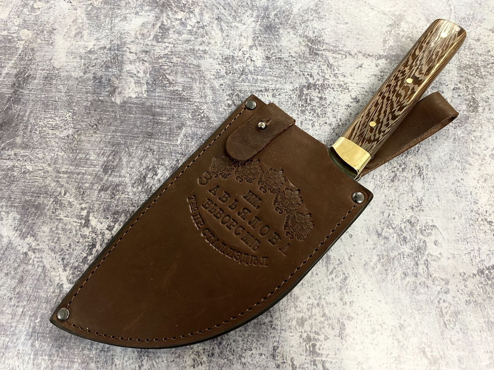 Сербская тяпка кухонная, сталь N690, рукоять Венге
