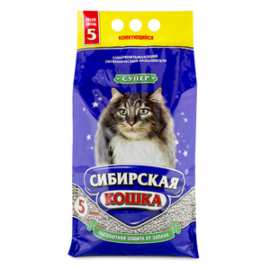 Наполнитель для кошачьего туалета, Сибирская Кошка "Супер", комкующийся