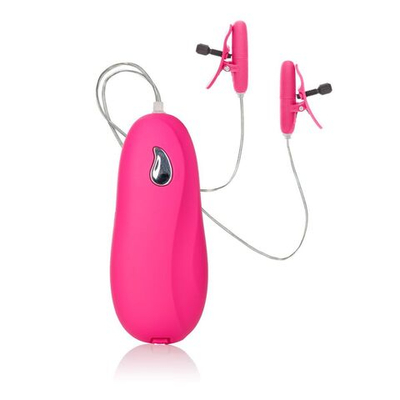 Розовые зажимы на соски с нагревательным эффектом с вибрацией Heated Nipple Teasers (Цвет: розовый)