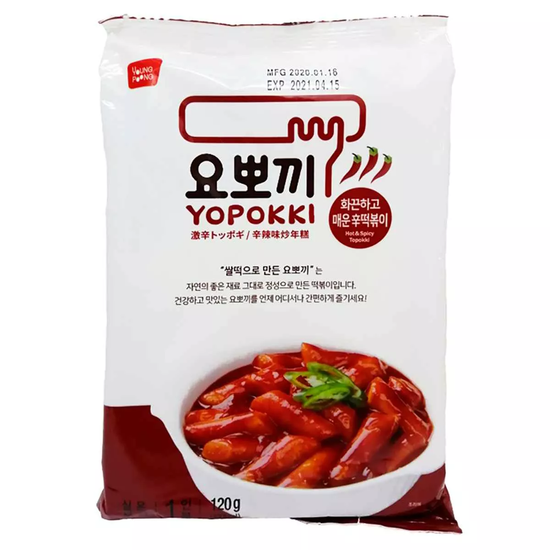 Рисовые клецки Young Poong Yopokki Sweet & Spicy Topokki с остро-сладким соусом, 120 г (Корея)