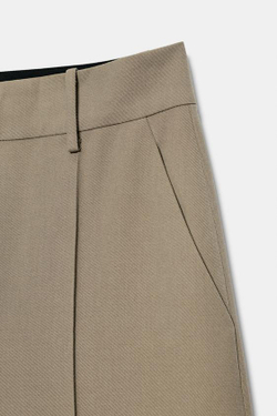 ZARA ШИРОКИЕ БРЮКИ — ZW COLLECTION, СЕРО-КОРИЧНЕВЫЙ