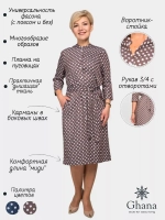 Платье рубашка летнее в горох миди