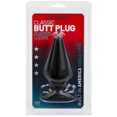 Черная анальная пробка из ПВХ "Classic Butt Plug Smooth Large" (Цвет: черный)