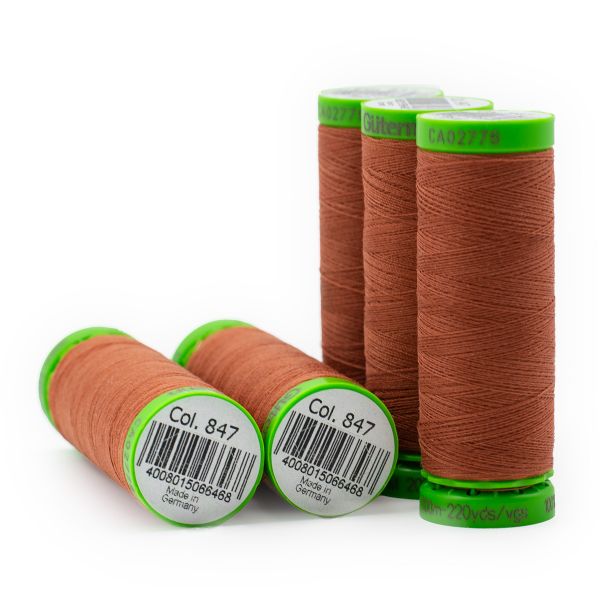 Нитки для тонких тканей Gutermann Extra Fine 150 (200 метров), 5 кат. | 847 медно-коричневый
