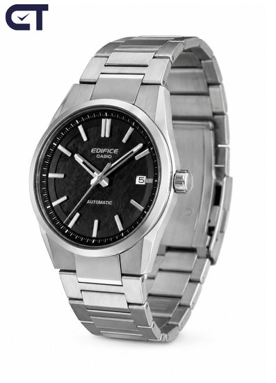 CASIO EFK-110D-1ADR EDIFICE мужские наручные часы — автоматическая модель с чёрным текстурированным циферблатом и сапфировым стеклом