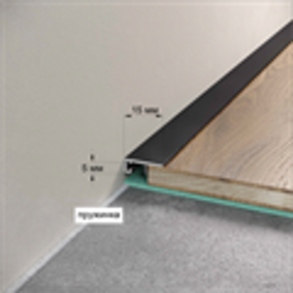 Микроплинтус белый муар алюминиевый Laconistiq Micro 15 Classic 15x5x2450 мм