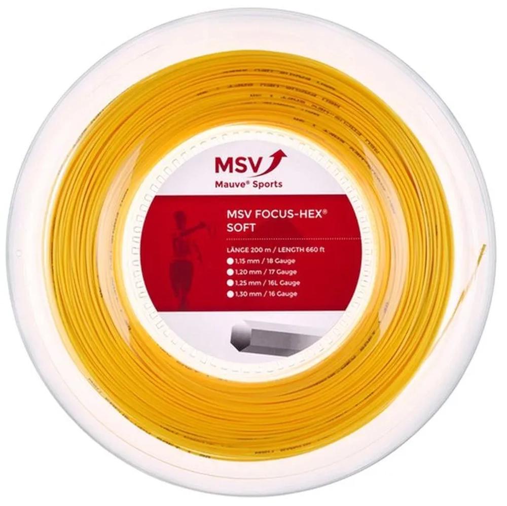 Струны теннисные MSV Focus Hex Soft (200 m) - yellow