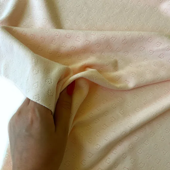 Рибана ажурная сердечки, персик