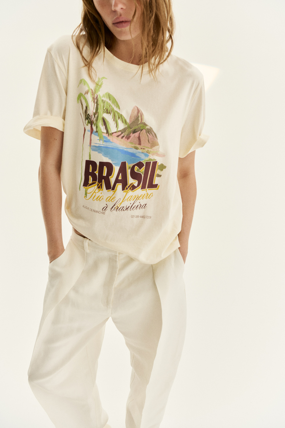 Футболка с принтом — Светло-жёлтый/Energized - H&M