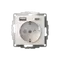 Розетка с USB A+C с заземлением и защитными шторками Systeme Electric AtlasDesign Жемчуг ATN000432