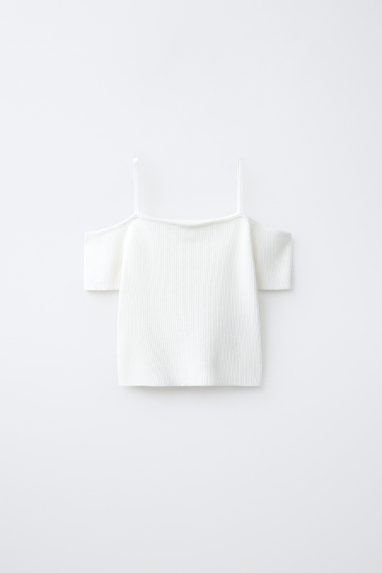 ZARA ТОП В РУБЧИК, ЖЕЛТОВАТО-БЕЛЫЙ
