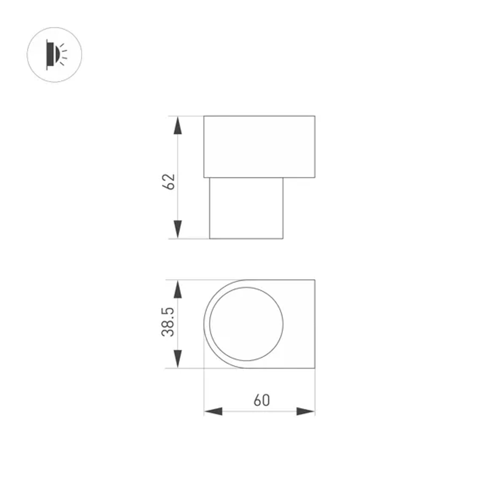 Светильник SP-SPICY-WALL-MINI-S60x39-3W Day4000 (GD, 40 deg, 230V) (Arlight, IP20 Металл, 3 года) 035541