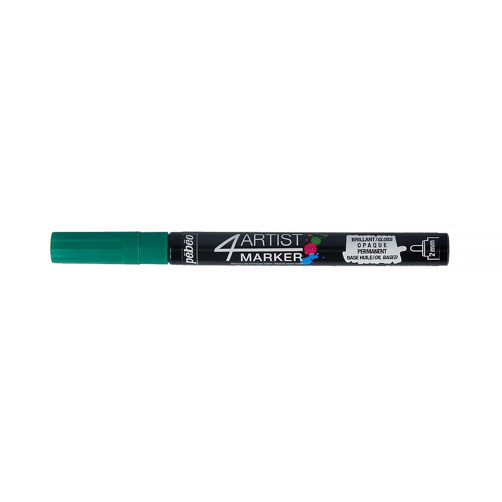 Маркер художественный 4Artist Marker на масляной основе 2 мм, перо круглое, 6 шт, 580018 т.зеленый, Pebeo