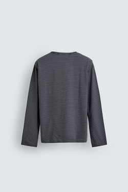 ZARA ЖАККАРДОВАЯ ФУТБОЛКА В ПОЛОСКУ, МОРСКОЙ СИНИЙ