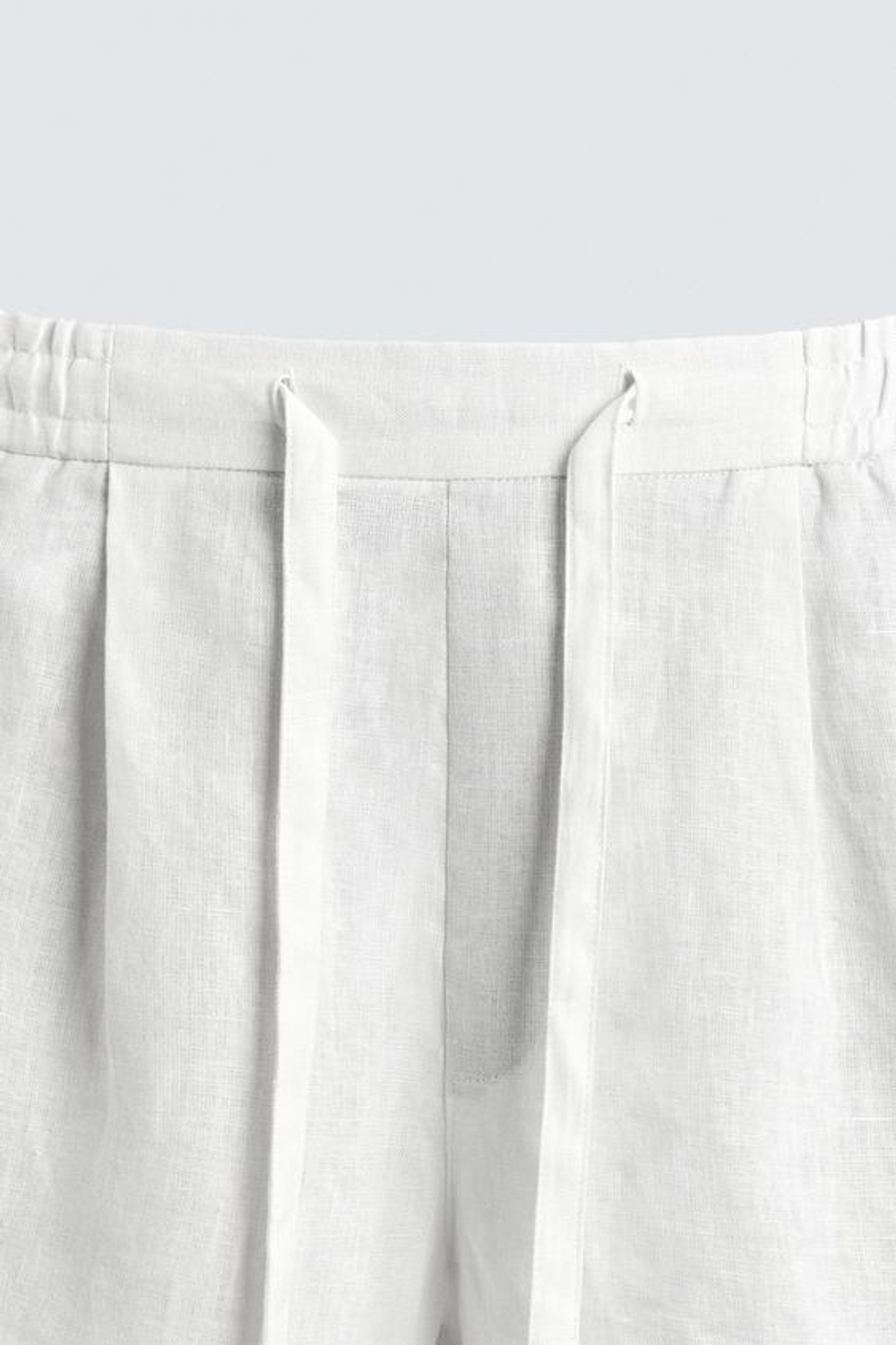 ZARA ШОРТЫ RELAXED FIT ИЗ 100% ЛЬНА, БЕЛЫЙ