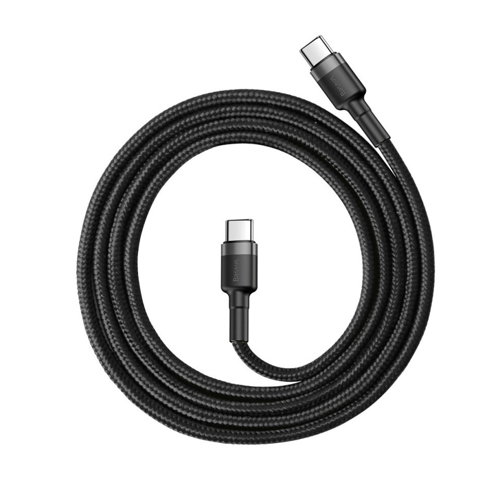 Usb Кабель-зарядка TYPE-C на TYPE-C Baseus Cafule PD2.0 1м (CATKLF-GG1) серо-черный