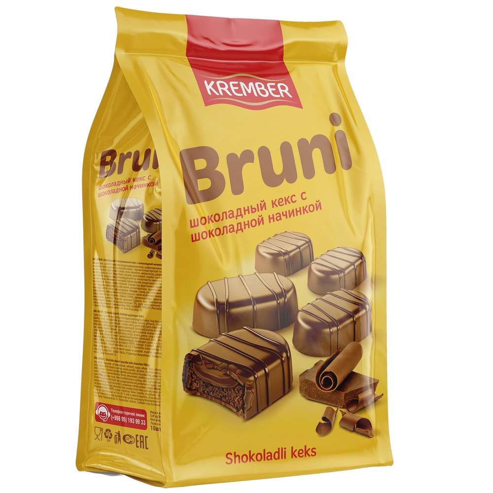 Кекс Krember Bruni глаз.с какао шок.начинка 19гр кг