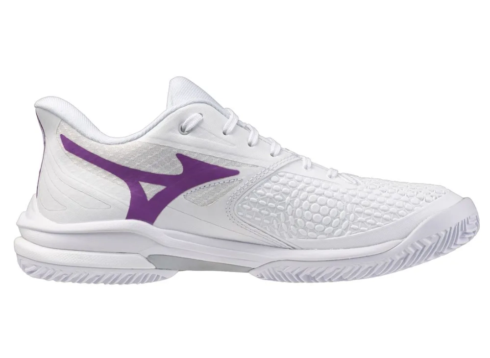 Женские Кроссовки теннисные Mizuno Wave Exceed Tour 7 CC - white/dahlia/lava orange