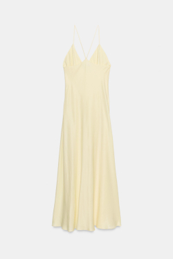 ZARA ПЛАТЬЕ-КОМБИНАЦИЯ — ZW COLLECTION, ПАСТЕЛЬНО-ЖЕЛТЫЙ