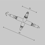 Коннектор X образный для штанговой системы Maytoni AXITY CA008TX-B