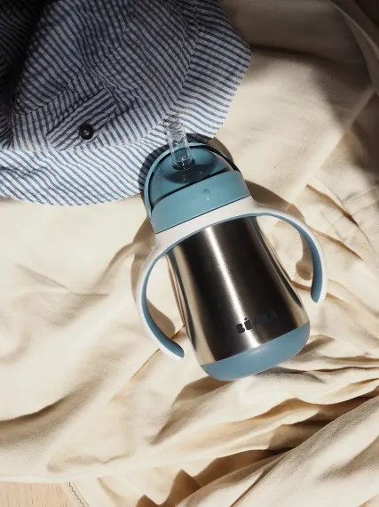 Поильник термос Beaba Tasse Paille Windi Blue