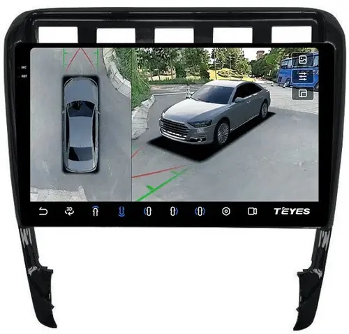Магнитола для Porsche Cayenne 2002-2010 - Teyes CC3-2K-360 на Android 10, Быстрая, 2K QLED, CarPlay, 4G SIM-слот, 4 камеры в комплекте
